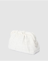 Olga Berg - AMALIA Pleated Woven Clutch
