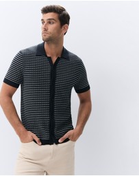 UNISON - Stripe Button Thru Knit