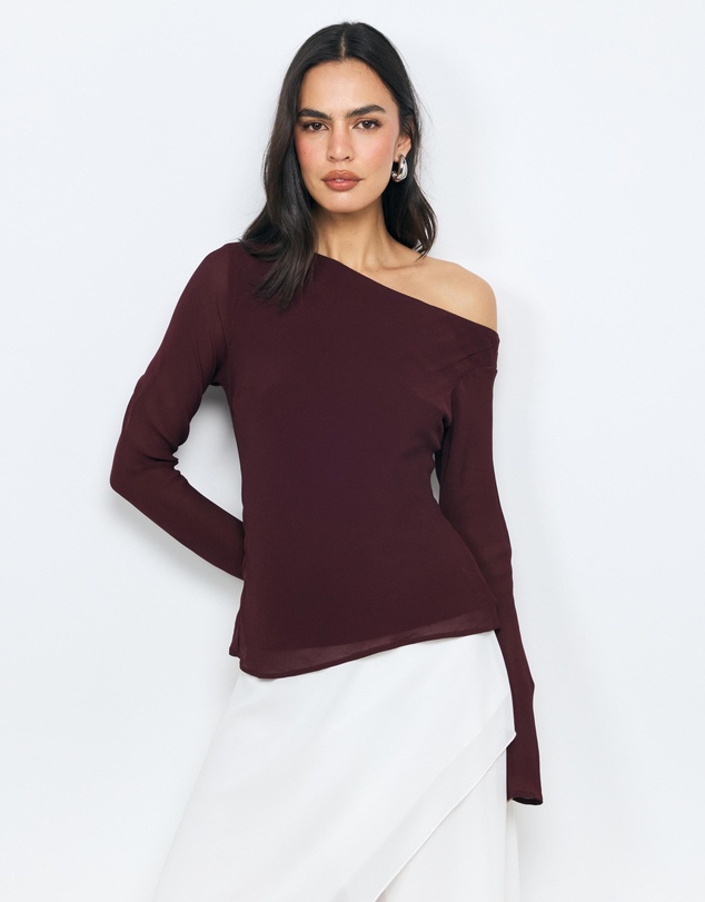 AERE - Off Shoulder Georgette Top