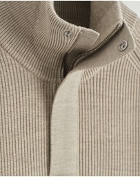 COS - Ribbed Wool Half-Zip Jumper