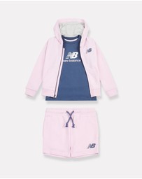 New Balance - French terry Full Zip Hoodie Tee & Short Set