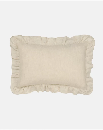 Linen House - Nimes Pure Linen Ruffle Filled Cushion