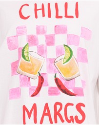 Petal & Pup - Meredith Graphic Tee Pant Set - White Pink