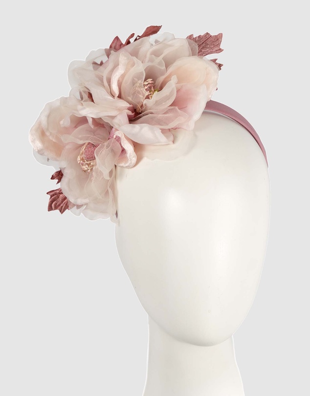 Fillies Collection - Large Dusty Pink Flowers Headband