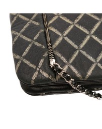 Pre-Loved by Azura Reborn - Pre-Loved Quilted Metallic Distressed Lambskin CC Crystal Flap