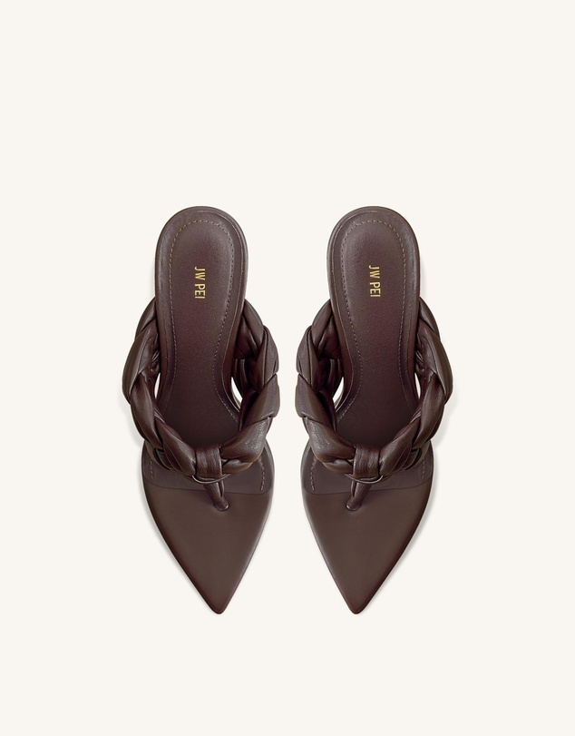 JW PEI - Ellie Braided Orb Heel Thong Mule Heels