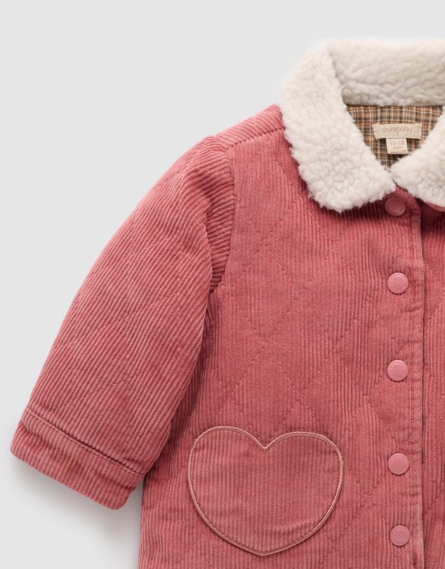 Purebaby - Quilted Corduroy Jacket -Kids-Babies