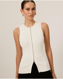 Tussah - Paris Ribbed Knit Zip Top