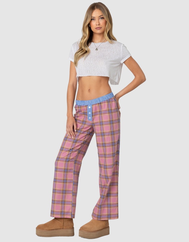 EDIKTED - Plaid & Stripe Pants
