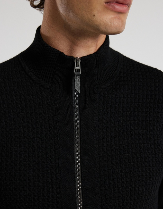 Calibre - Textured Zip Cardigan Black