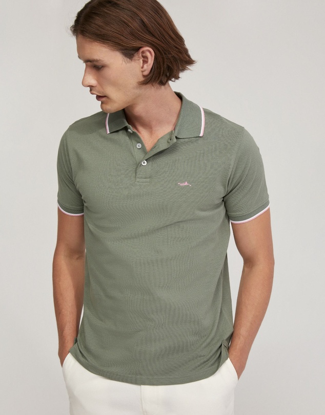 Oxford - Derek Cotton Pique Tipping Polo