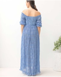 Angel Maternity - Marianna Sheer Maternity Photoshoot Dress in Blue