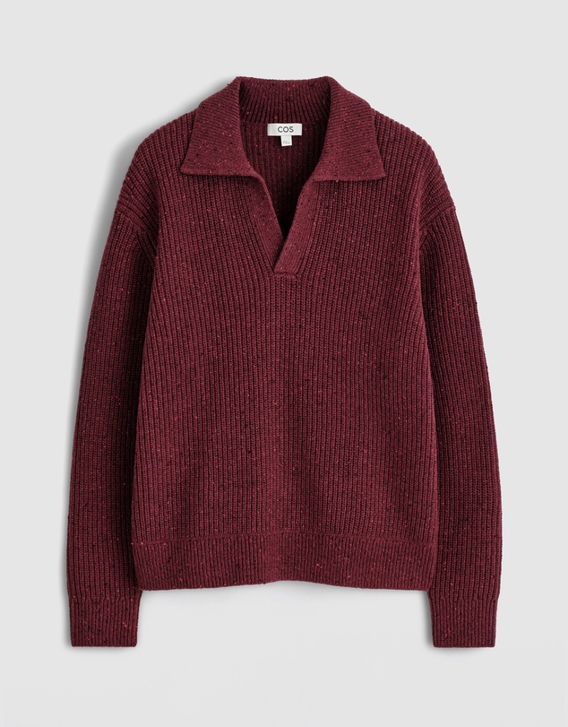 COS - Donegal-Effect Wool Polo Jumper