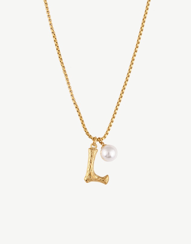 Zahar - Pearl Letter L Necklace