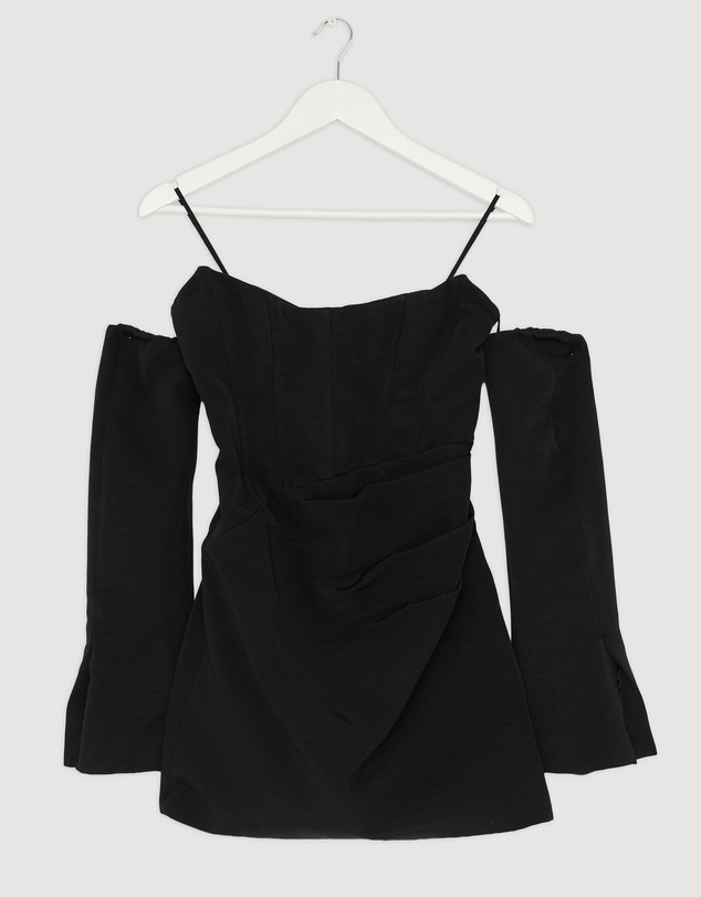 Revibe - Repaired Shona Joy Oakley Strapless Draped Mini Dress - AU 8