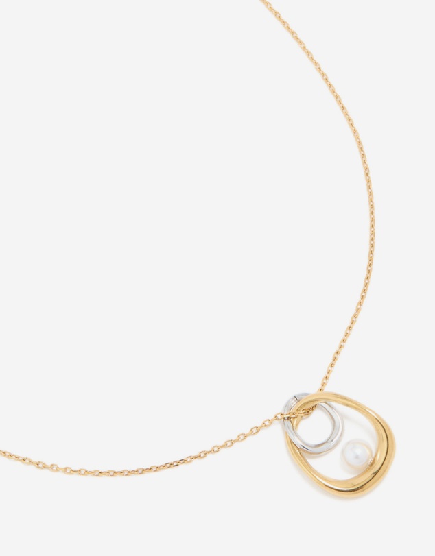Lovisa - Waterproof Mixed Metal Plated Stainless Steel Open Pearl Pendant Necklace