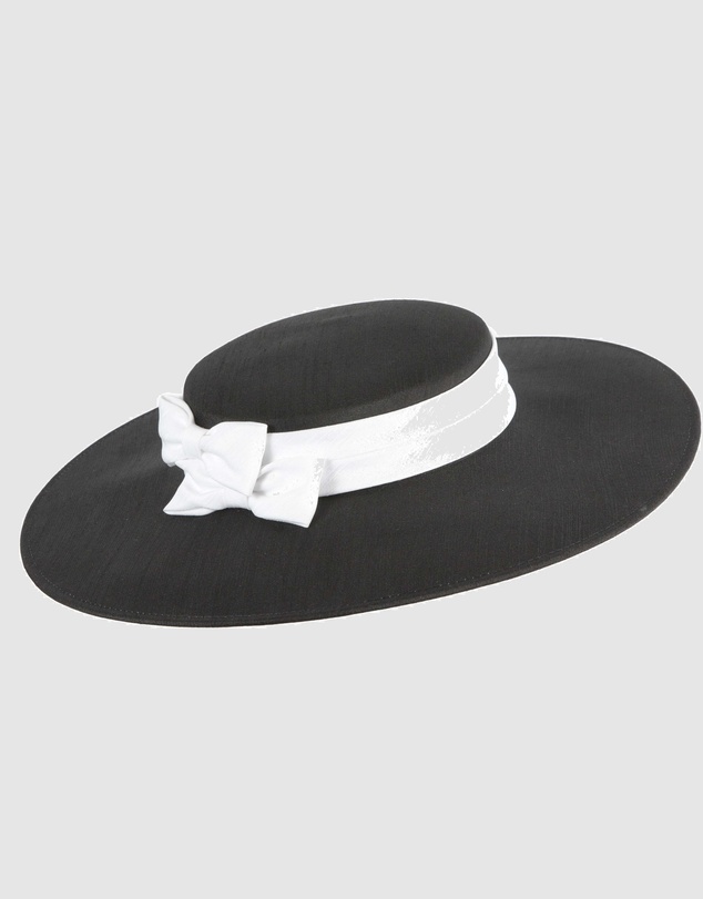 Max Alexander - Black & White Wide Brim Boater Hat