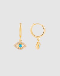 FAIRLEY - Turquoise Evil Eye Hoops