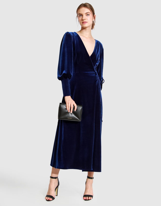 Belle & Bloom - Current Mood Velvet Wrap Dress