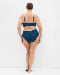 City Chic - Plus size Cassia Underwire Longline Bra - poseidon