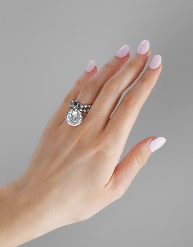 Von Treskow - Double Stretchy Ring With Coin