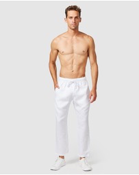 Vacay Swimwear - Linen Pants White