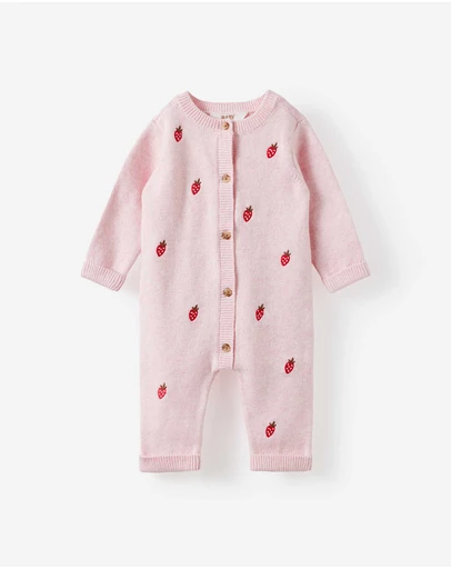 Cotton On Kids - Baby Organic Blend Knit Long Sleeve Romper
