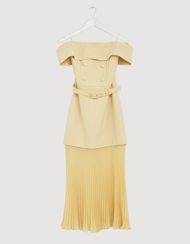 Revibe - Repaired Rebecca Vallance Muriel Off the Shoulder Midi Dress - AU 8