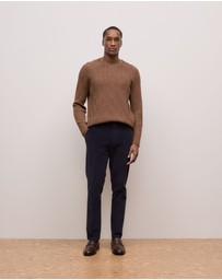 Trenery - Merino Cable Knit Crew in Sierra