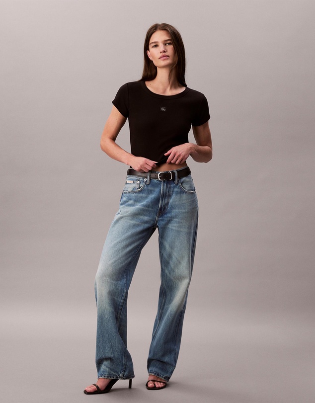 Calvin Klein Jeans - Woven Monogram Logo Slim T-Shirt