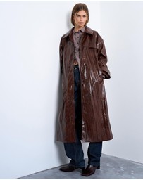 TOPSHOP - Faux Leather High Shine Coat