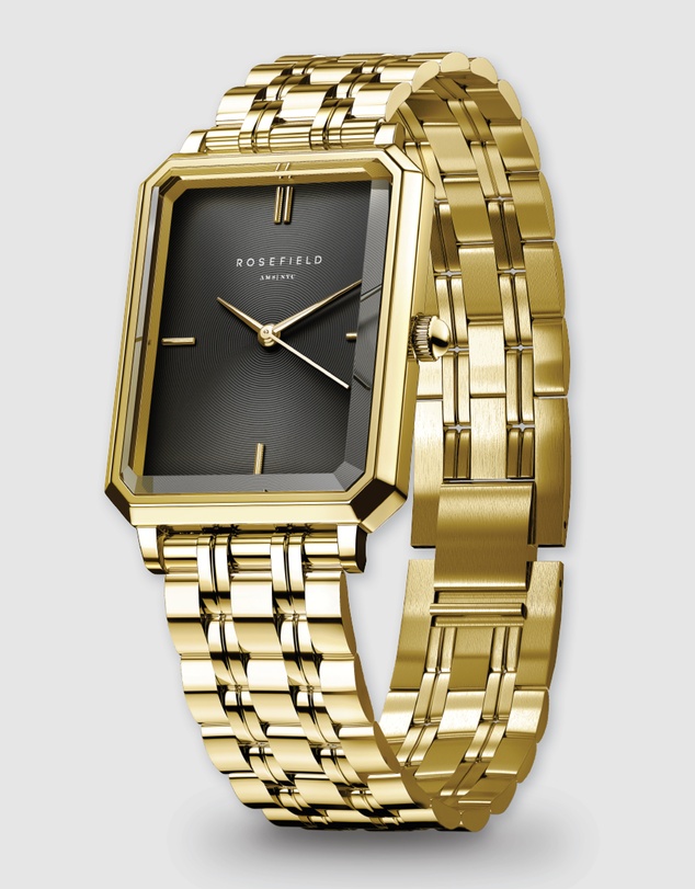 Rosefield - The Octagon XS - Gold With Black Dial