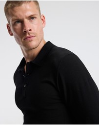 Calibre - Long Sleeve Tech Knit Polo Black