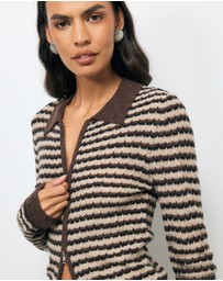AERE - Baya Stripe Knit Top
