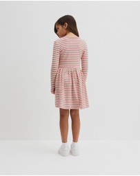 Country Road - Long Sleeve Gathered Rib Dress