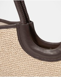 & Other Stories - Leather-Detailed Straw Tote