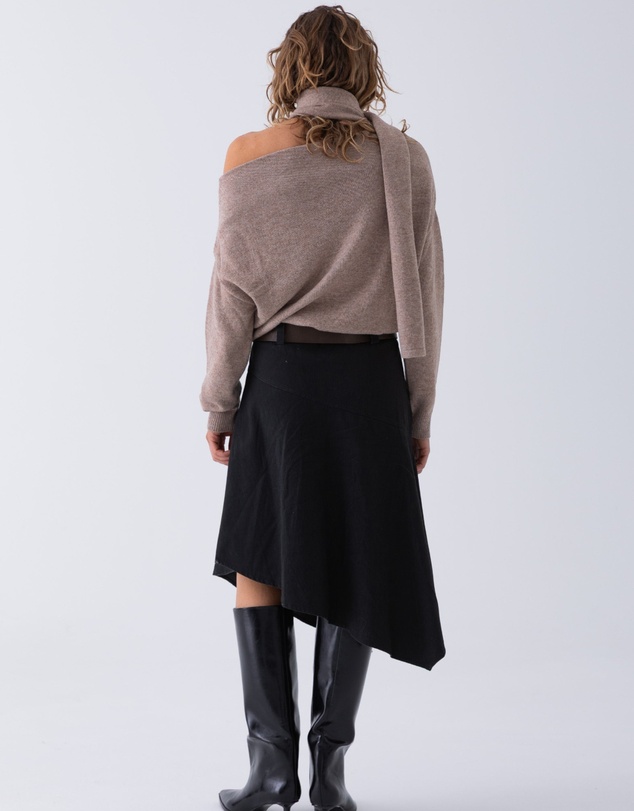 Style Addict - Wool Nora Scarf Knit Top