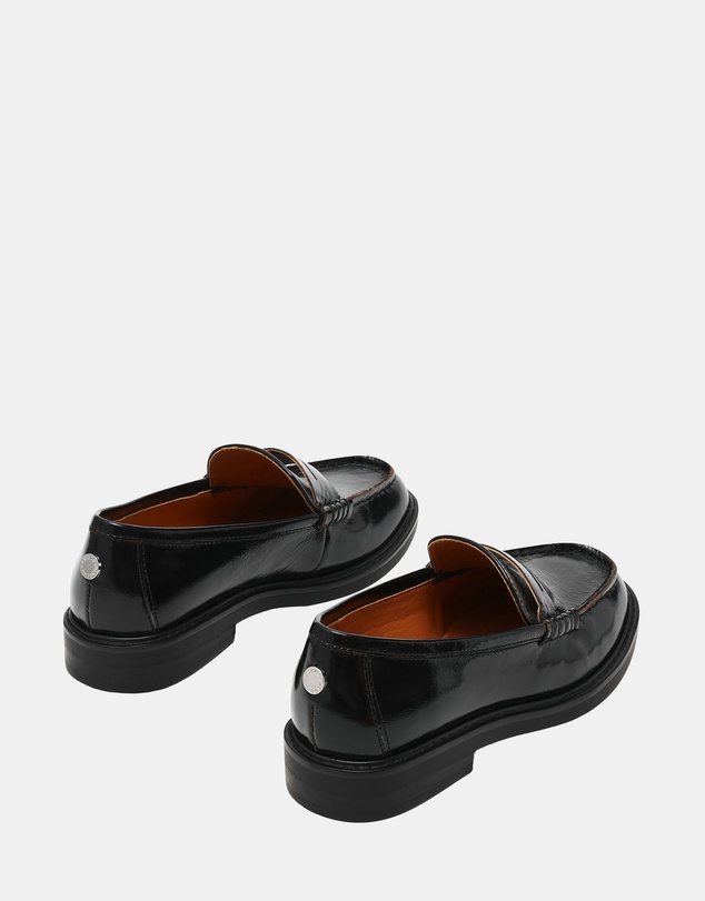 Steve Madden - Adison Black Leather Loafers
