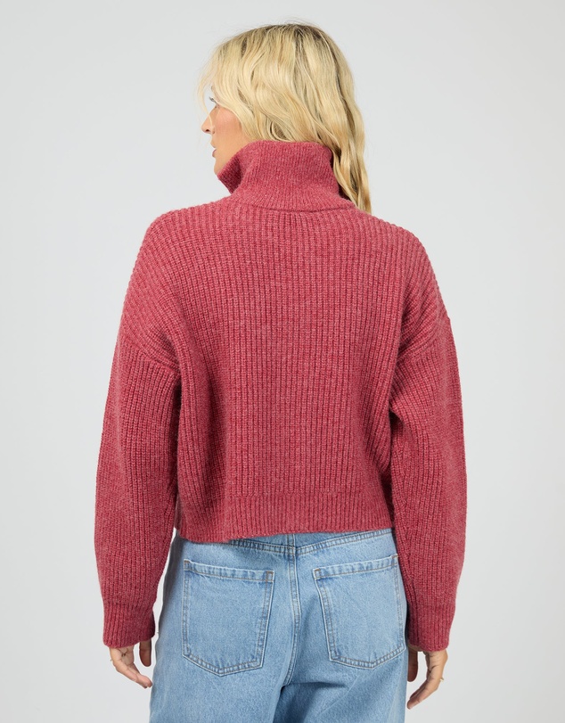 All About Eve - Bridie Knit Zip Through Berry