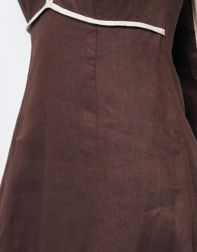 AERE - Lumi Contrast Bind Linen Midi Dress