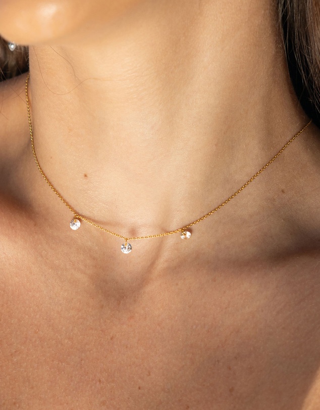 Georgini - Mirage Ethereal White Cubic Zirconia Necklace Gold