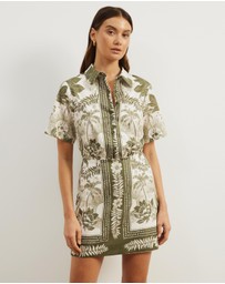 Atmos&Here - Remi Linen Blend Mini Shirt Dress