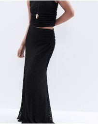 UNISON - Lace Ruched Maxi Skirt
