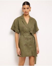 AERE - Cassia Linen Mini Dress