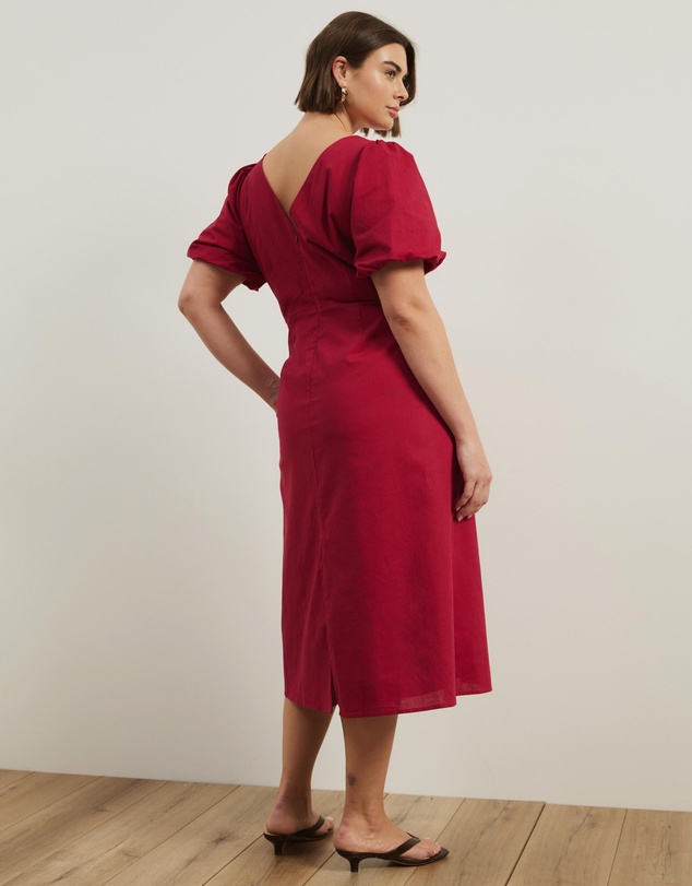 Atmos&Here Curvy - Costa Rica Linen Blend Midi Dress