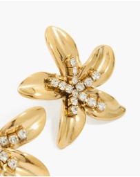 Lovisa - Waterproof Gold Plated Stainless Steel Cubic Zirconia Centre Flower Stud Earrings