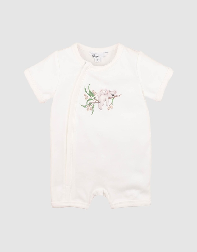 Bebe by Minihaha - Taylor Organic SS Koala Zip Romper - Babies