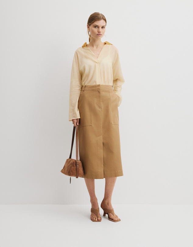 Country Road - Utility Pencil Midi Skirt