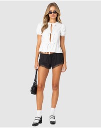 EDIKTED - Rumi Lace Trim Shorts