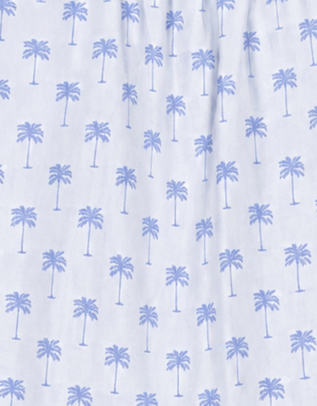 Sant And Abel - Women's Blue Palm Tree Frill Tank PJ Set